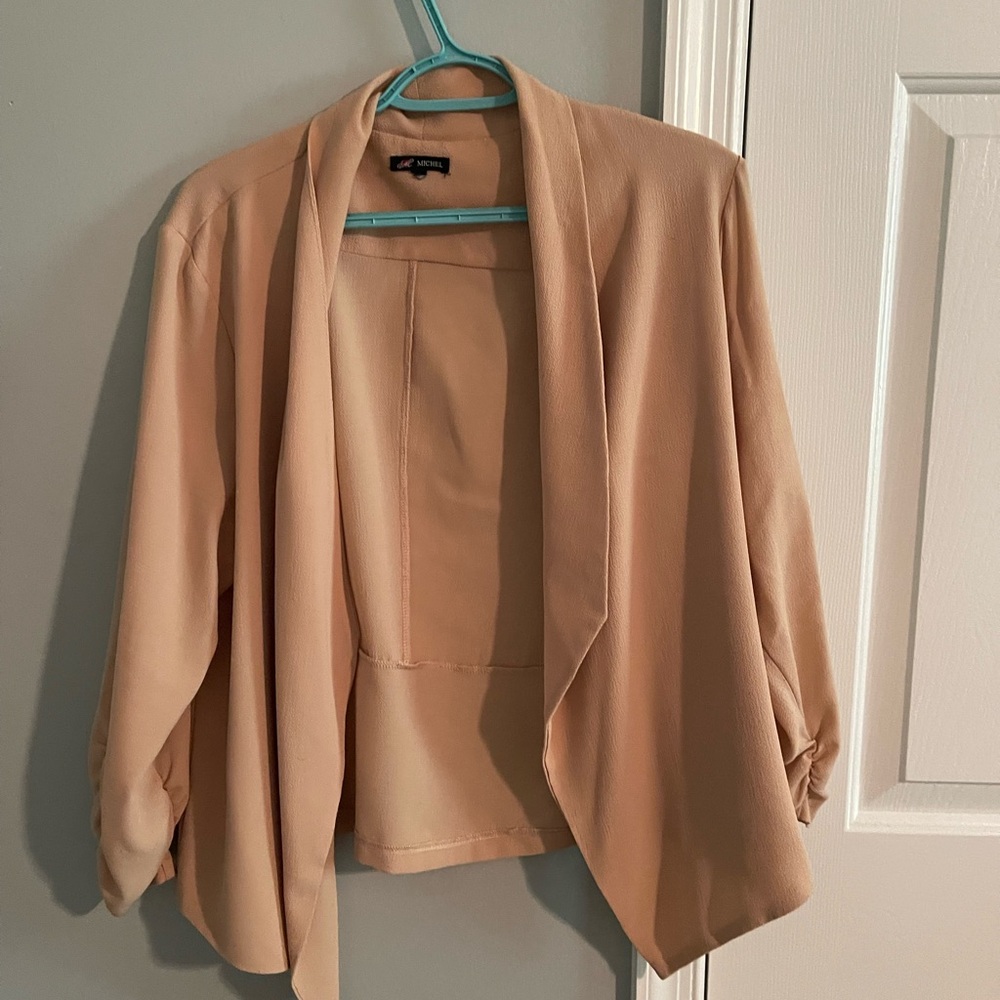 Women's Tan Open-Front Jacket